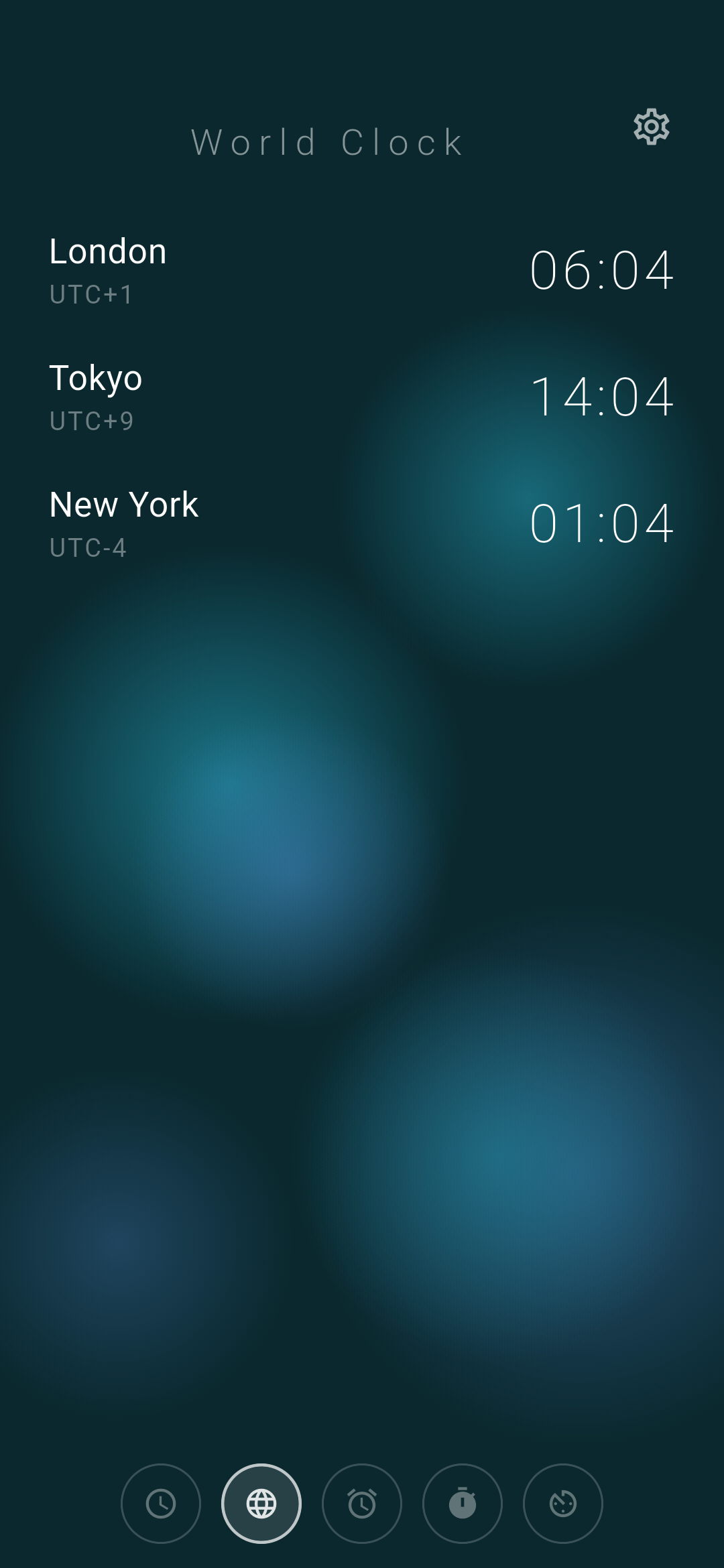 World Clock screen placeholder